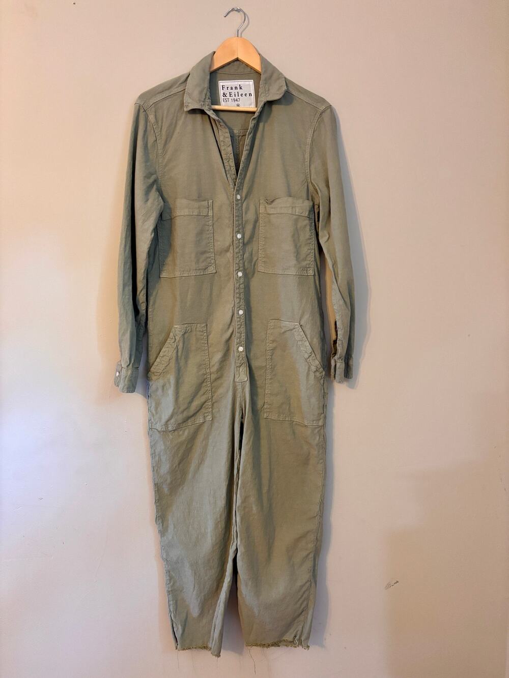 Frank & Eileen Olive Green Utility Jumpsuit Medium